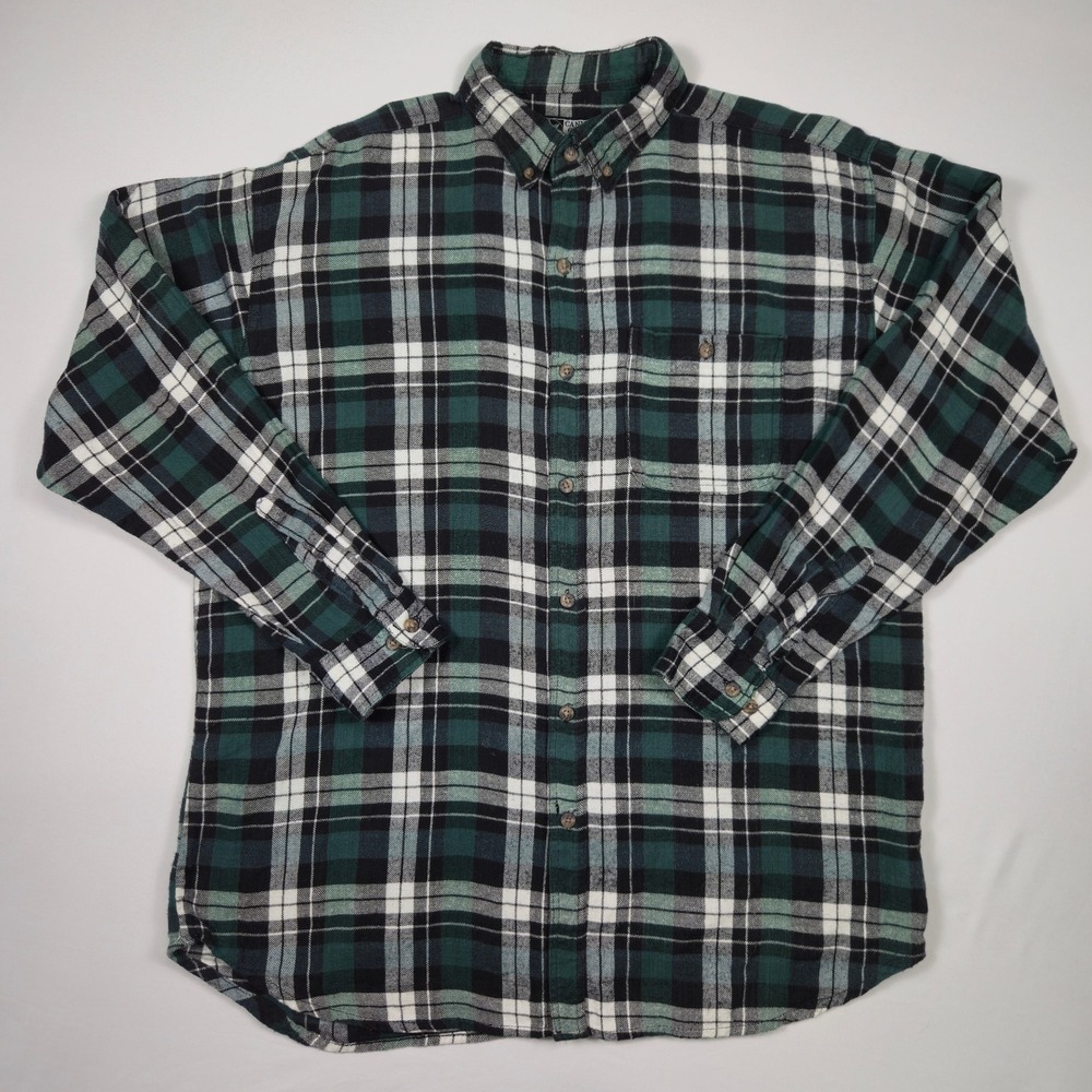 Canyon Guide Outfitters Mens Flannel Shirt XL Green Plaid Button Up